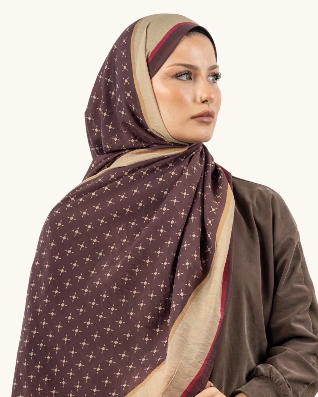 Benetton Fiore Şal Bordo Krem
