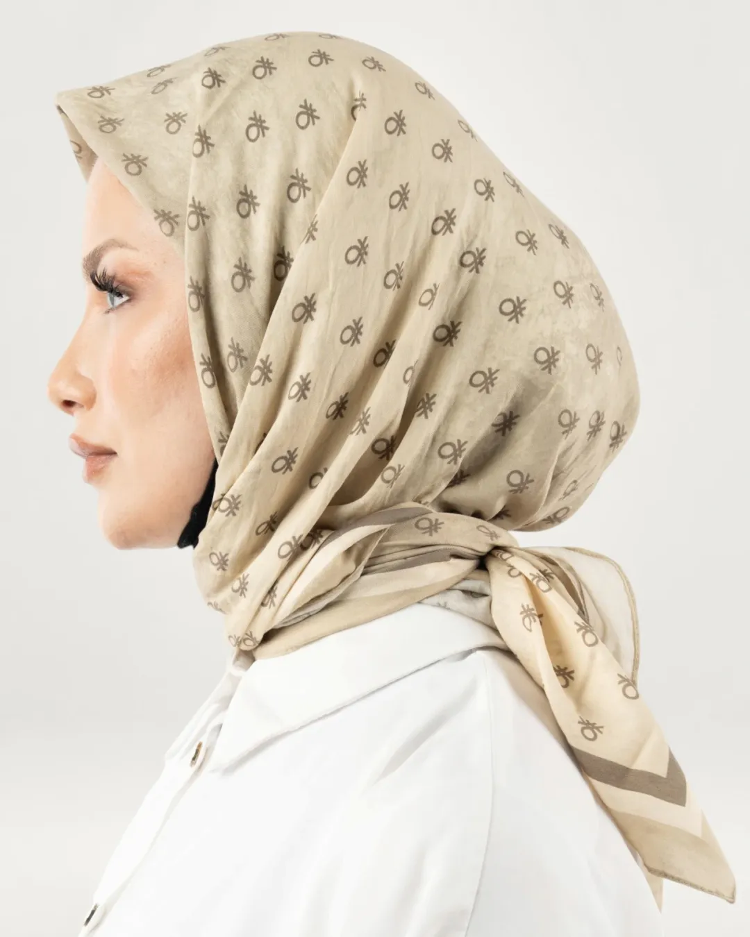 Benetton Siena Eşarp Krem-05