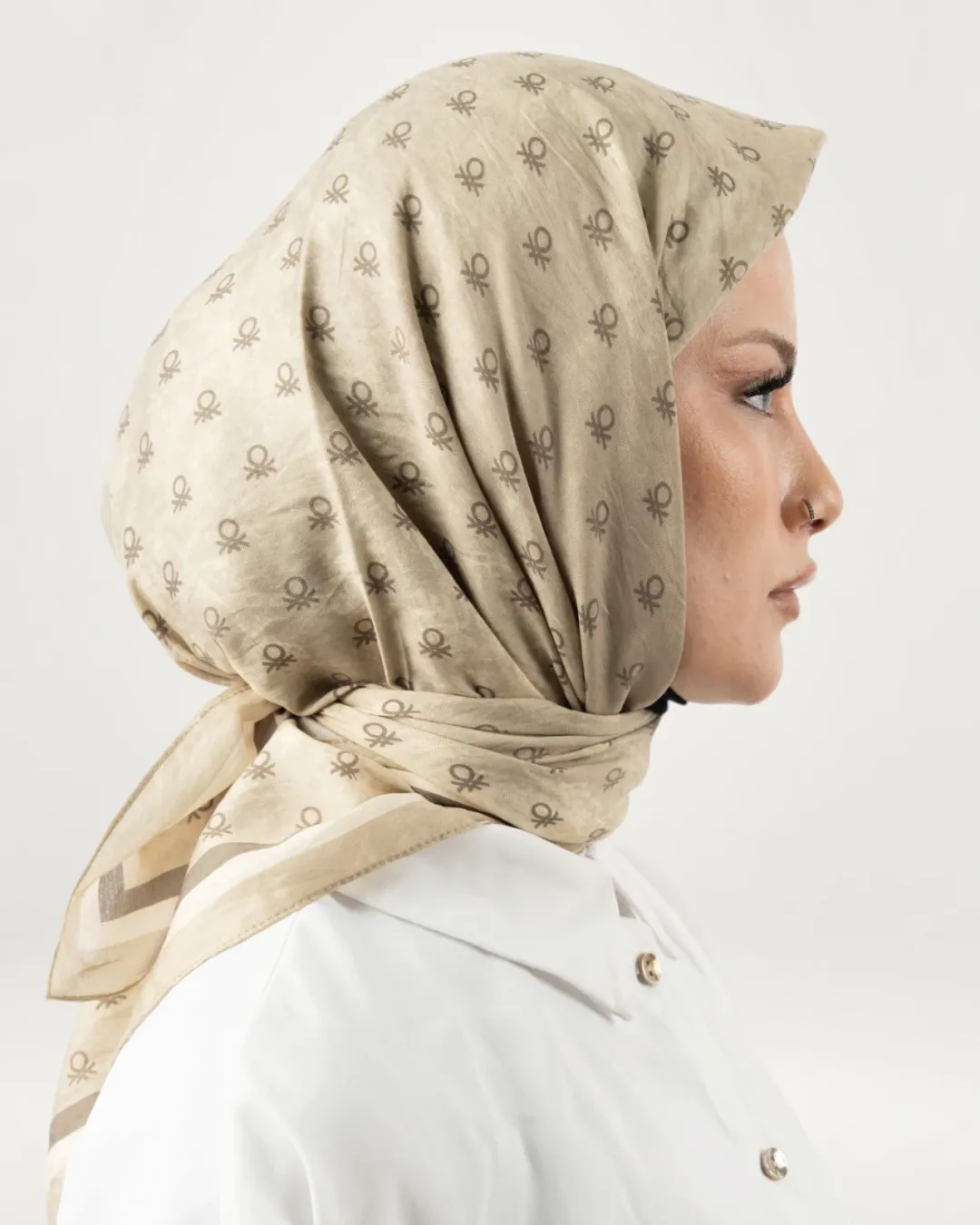 Benetton Siena Eşarp Krem-05