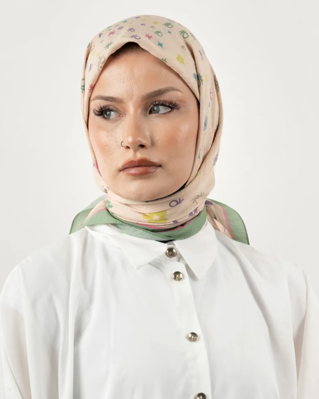 Benetton Siena Eşarp Zeytin-Pudra