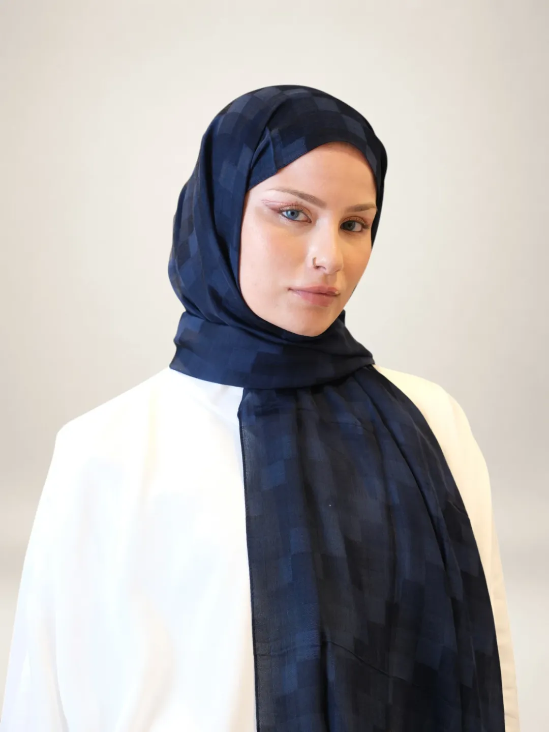 Fresh Scarfs Nori İpeksi Jakar Şal Lacivert