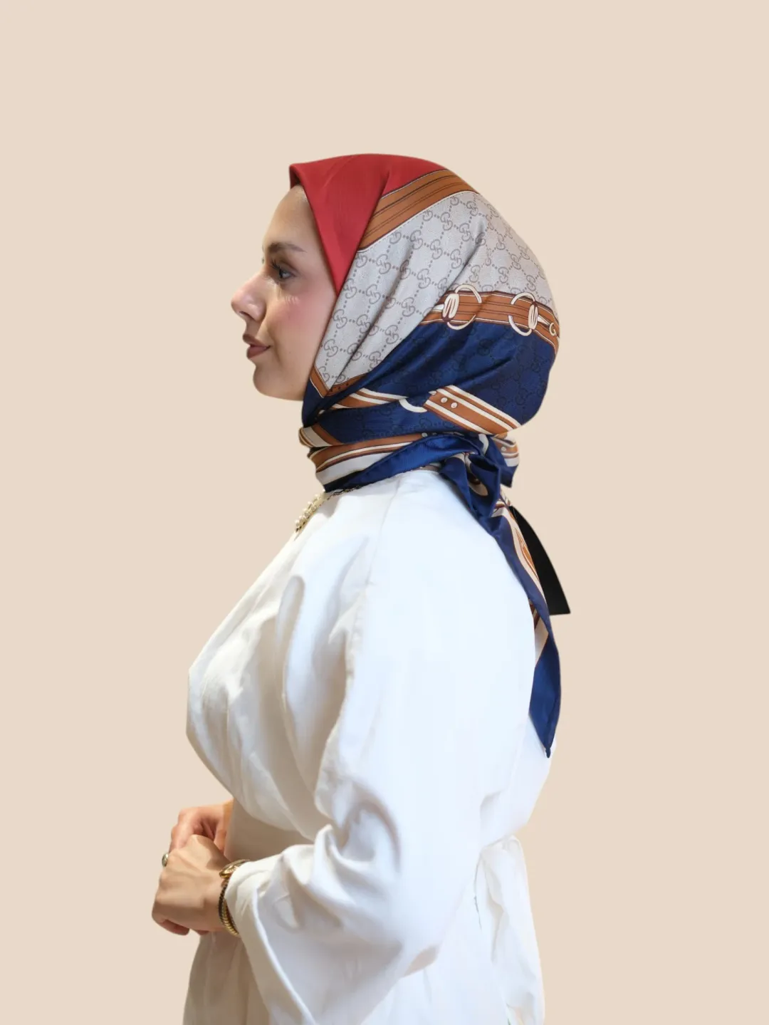 İthal İpek Twill Eşarp Lacivert