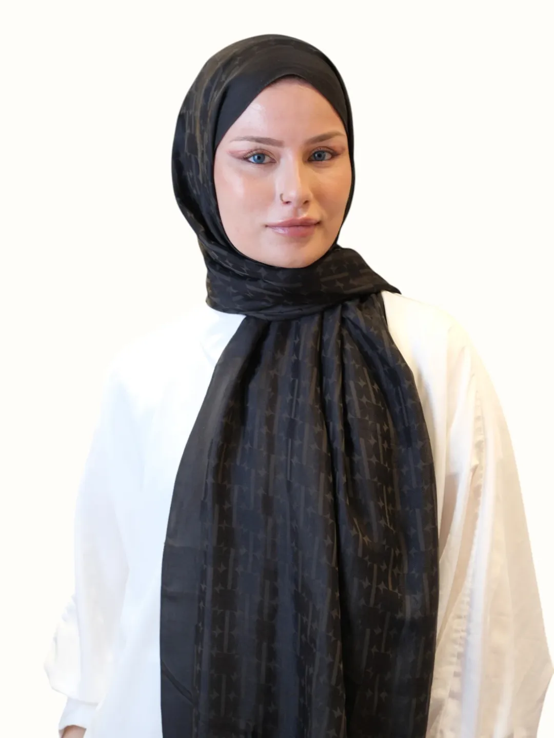 Fresh Scarfs Pamuk Floş Jakarlı Şal Dark
