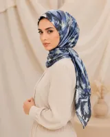 Carell Mavi Detaylı Soft Eşarp