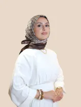 İthal Twill İpek Eşarp kahve vizon