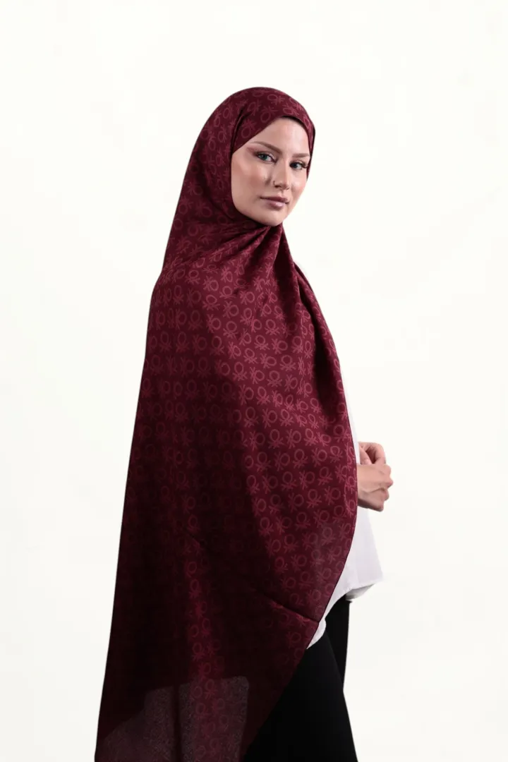 Benetton Elegante Şal Uno Bordo