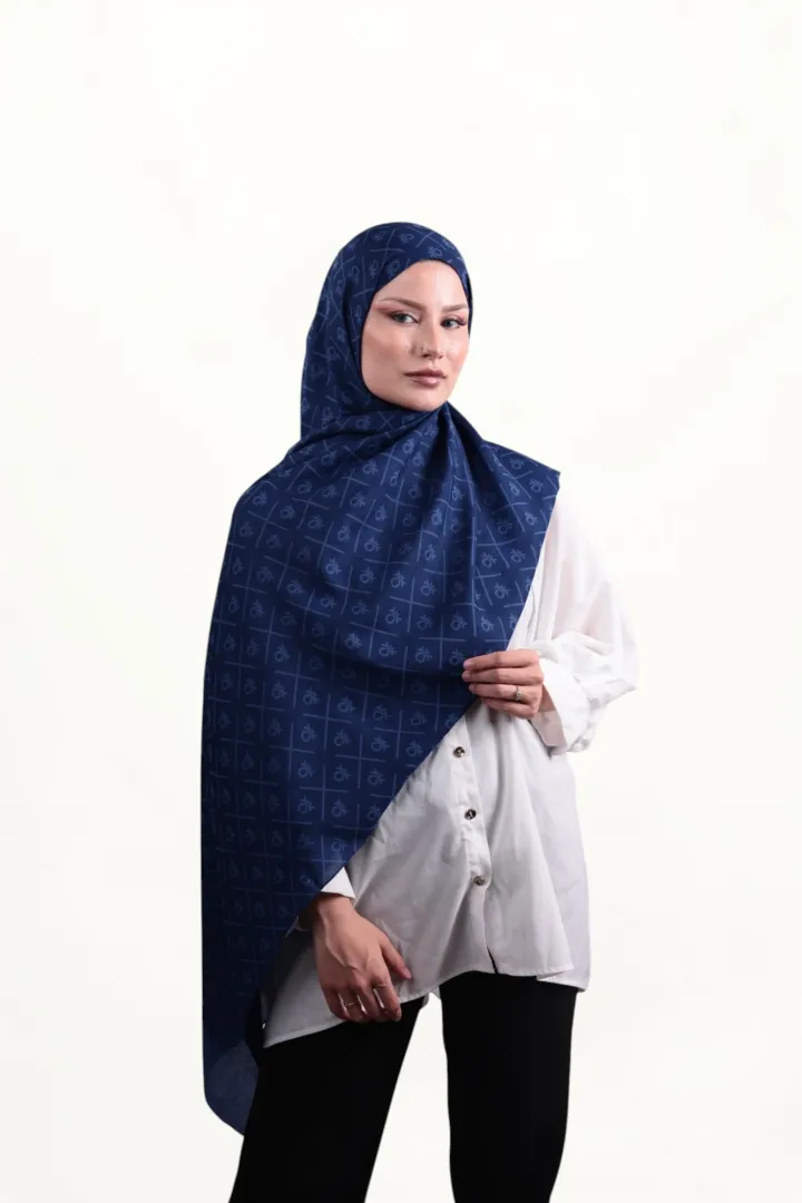Benetton Elegante Dos Şal Koyu Sax
