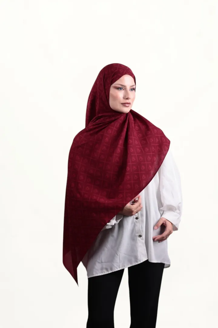 Benetton Elegante Dos Şal Kızılcık