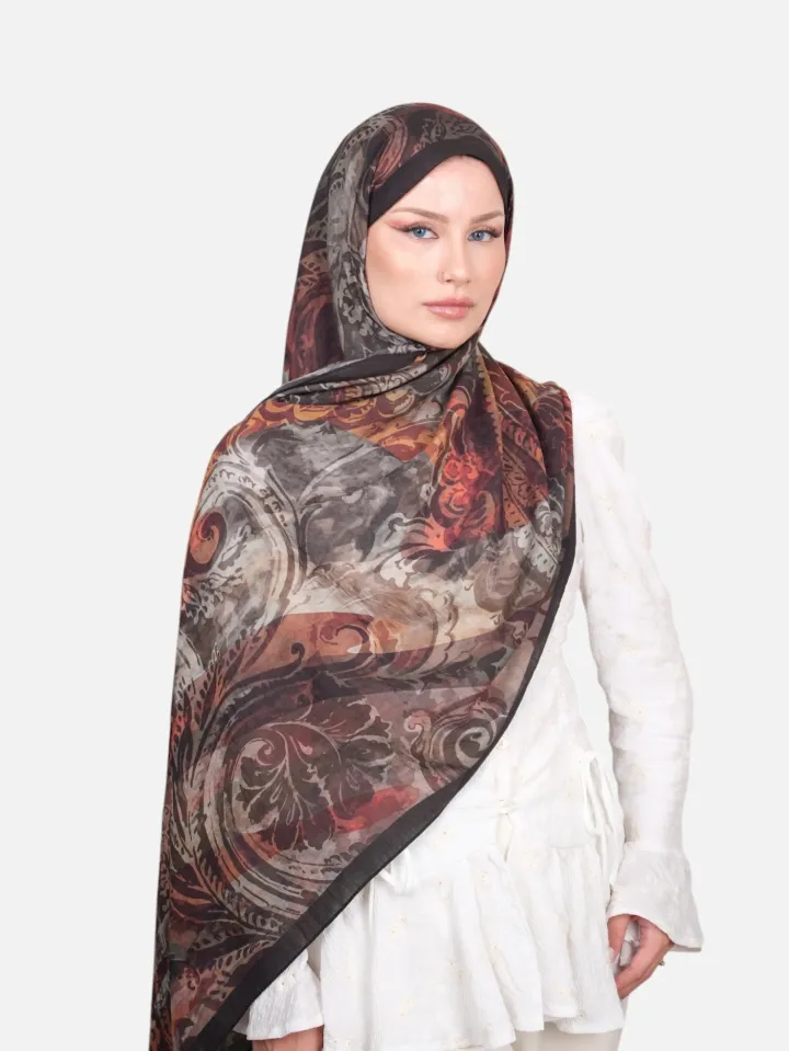 Harem Scarf Bianca Tencel Şal Kahve Mix