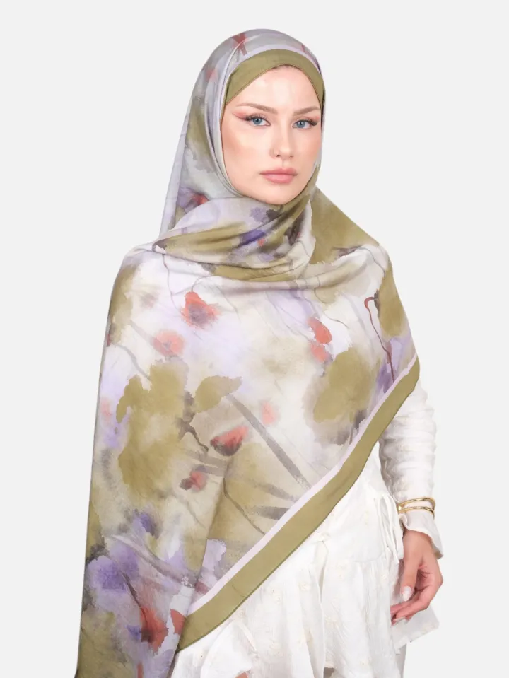 Harem Scarf Bianca Tencel Şal Lila Yeşil