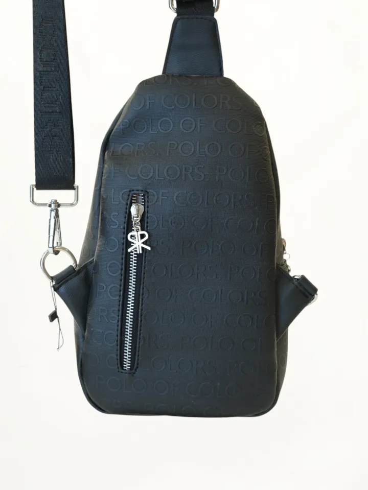 Polo of Colors Monogram Body Bag Çapraz Çanta Siyah