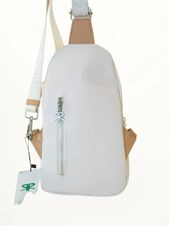 Polo of Colors Monogram Body Bag Çapraz Çanta Krem