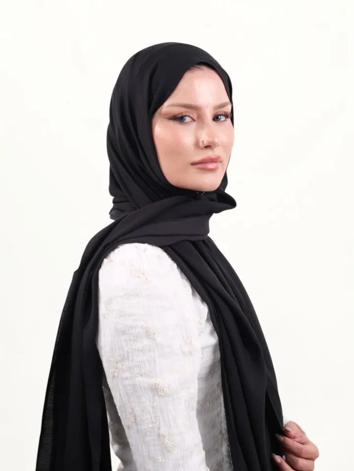 Armine İpek Pamuk Şal Siyah-07