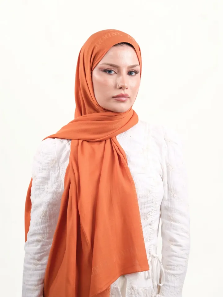 Armine İpek Pamuk Şal Orange