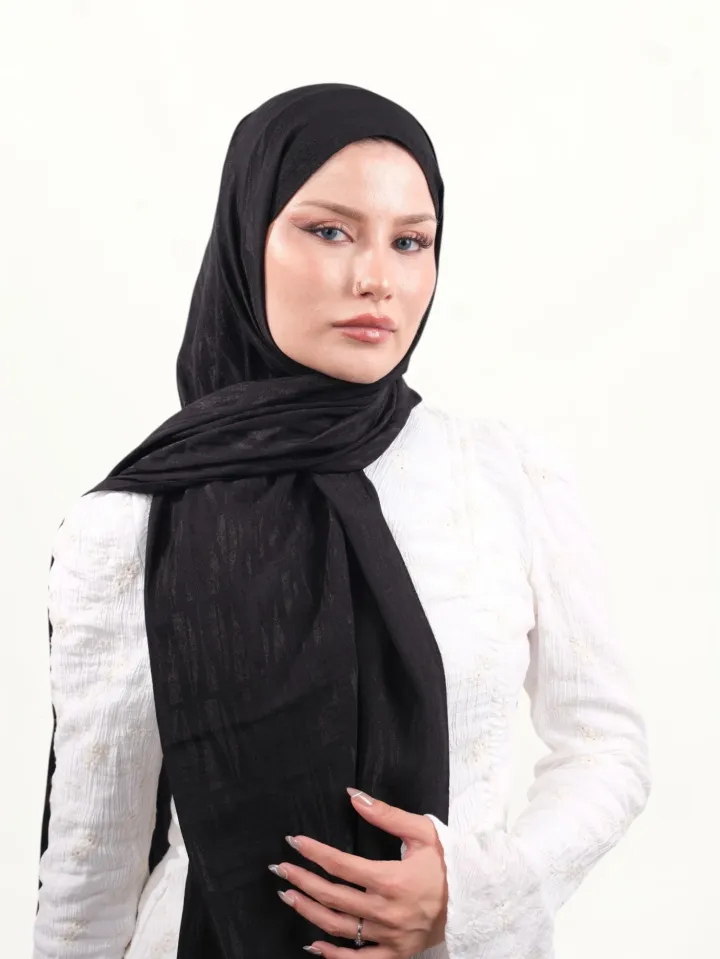 Armine Lyocell Şal Siyah-02