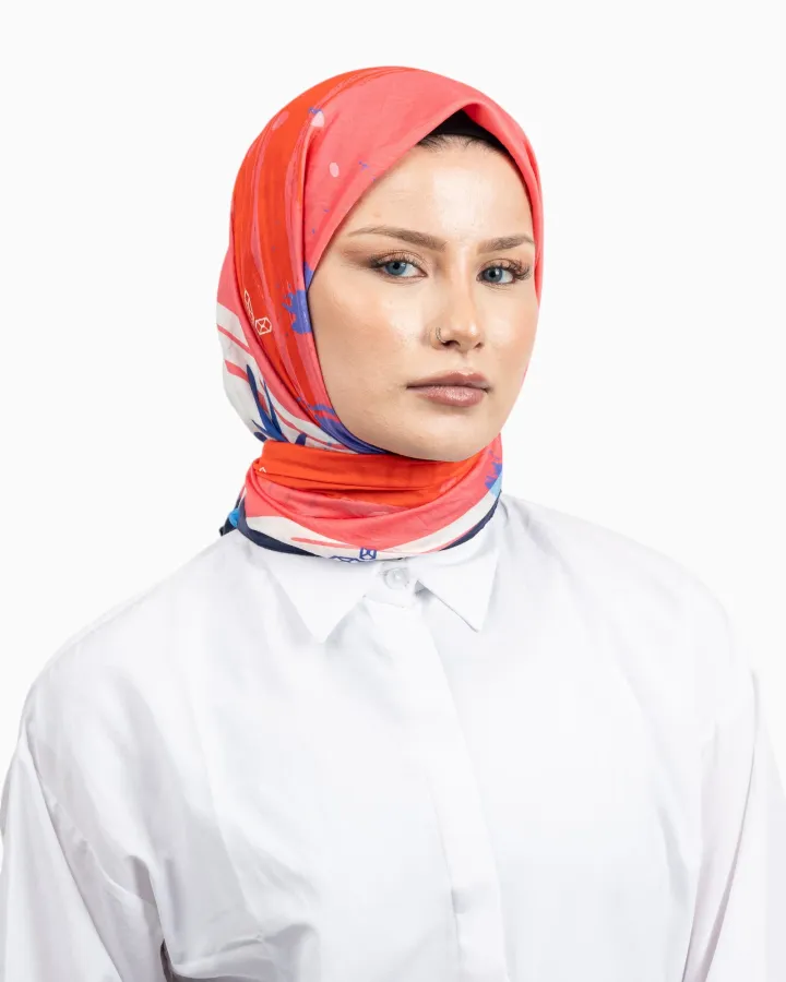Benetton Siena Desenli Eşarp Mavi