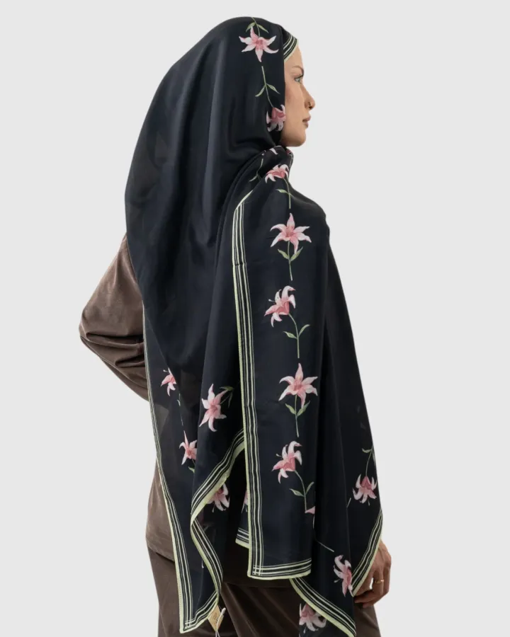 Carell Monogram Floş Şal Siyah