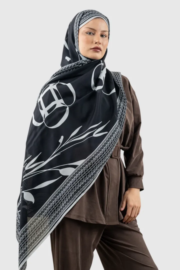 Carell Monogram Floş Şal Dsn Siyah
