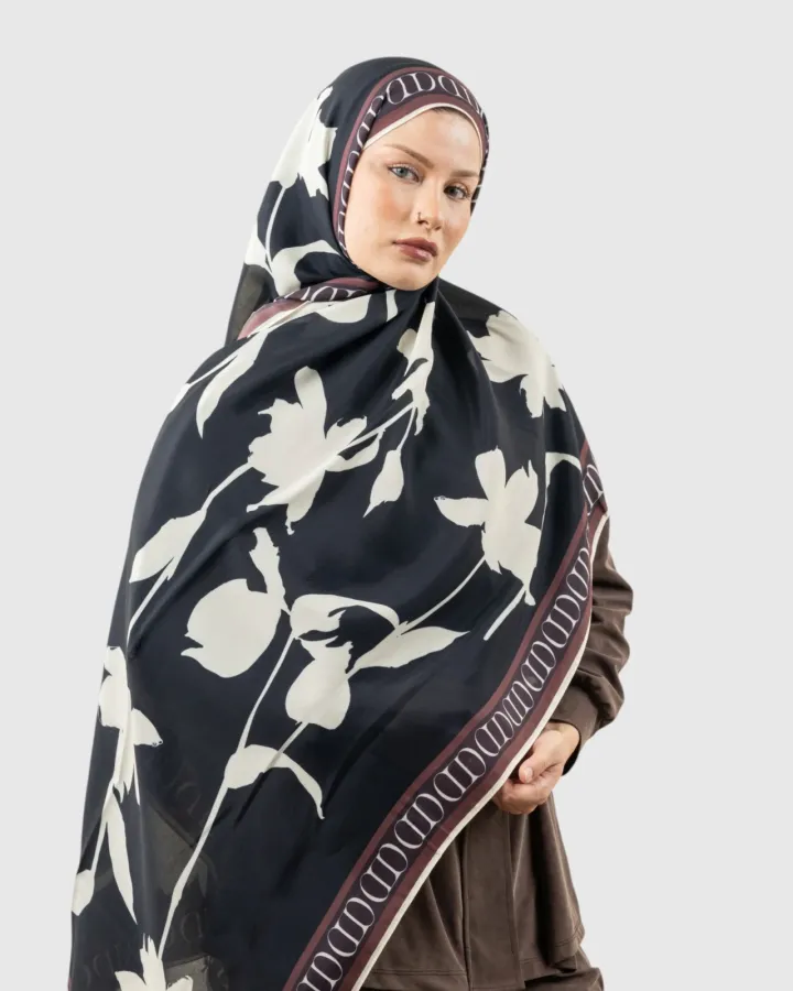 Carell Monogram Floş Şal Tokyo Siyah