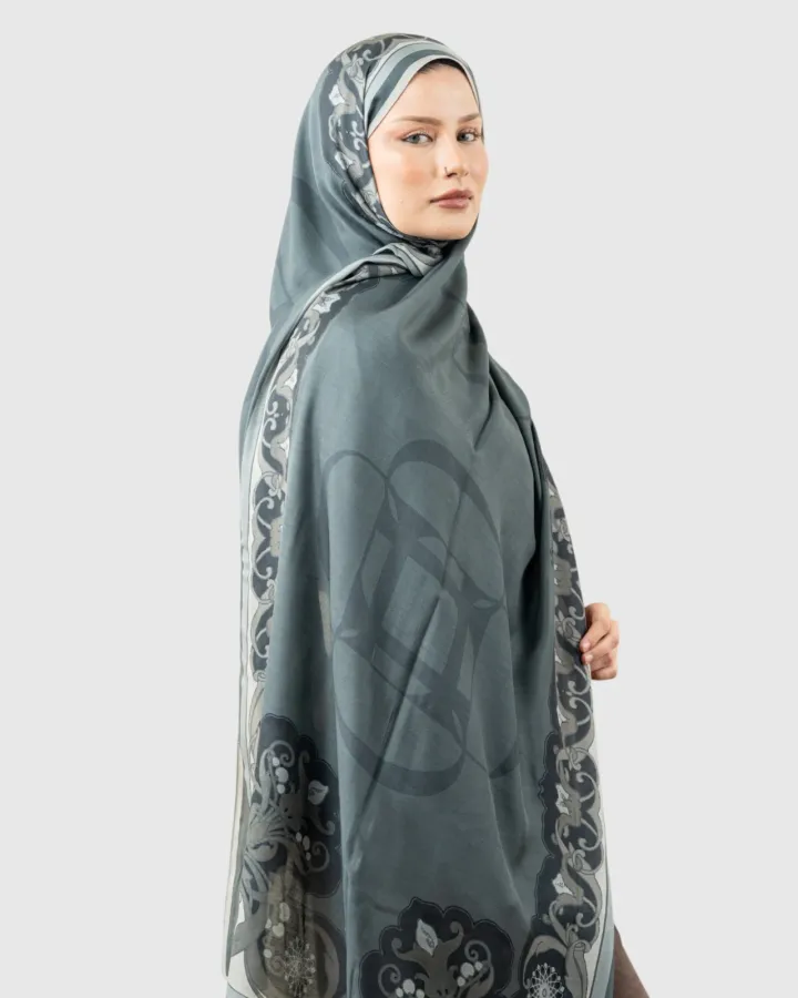 Carell Monogram Floş Şal Antrasit