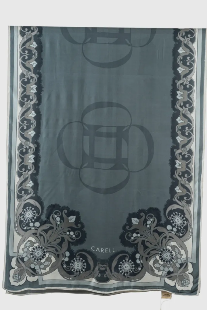 Carell Monogram Floş Şal Antrasit