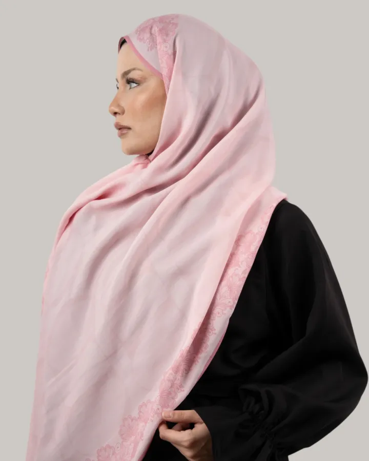 Carell Monogram Floş Şal Pembe