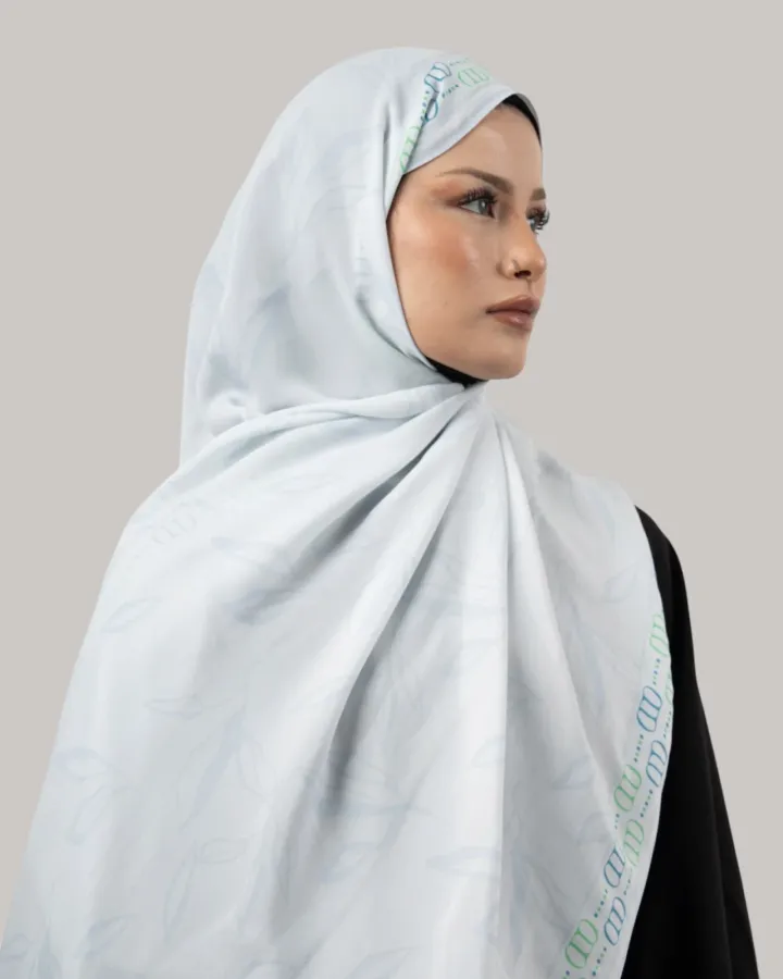 Carell Monogram Floş Şal Buz Mavisi