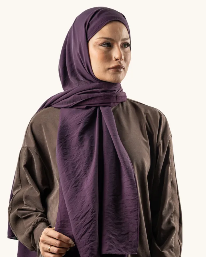Benetton Siena Lüx Düz Şal Mor