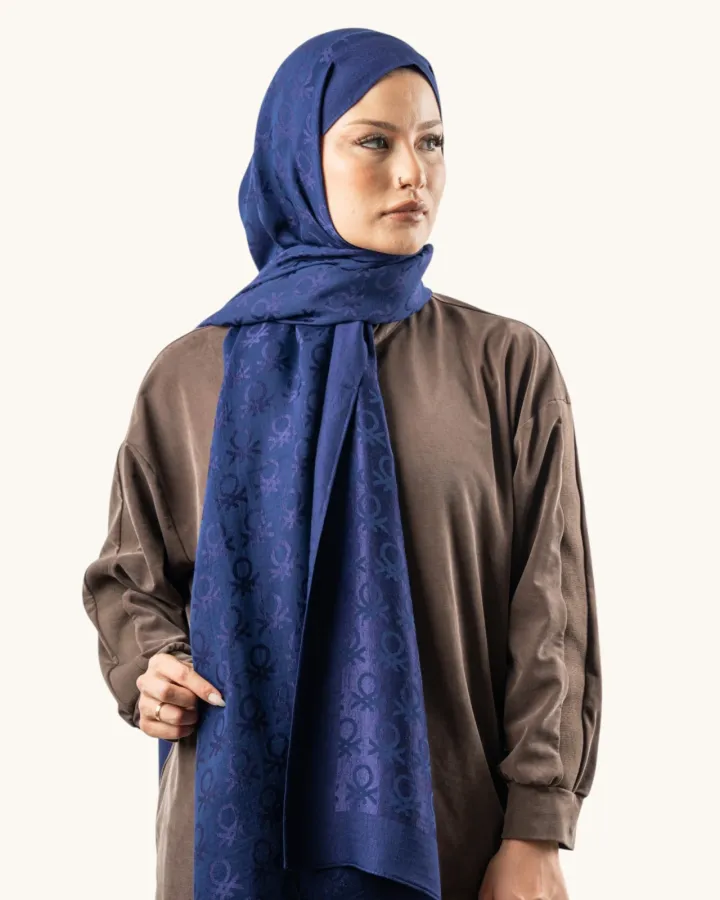 Benetton Siena Lüx Şal Lacivert