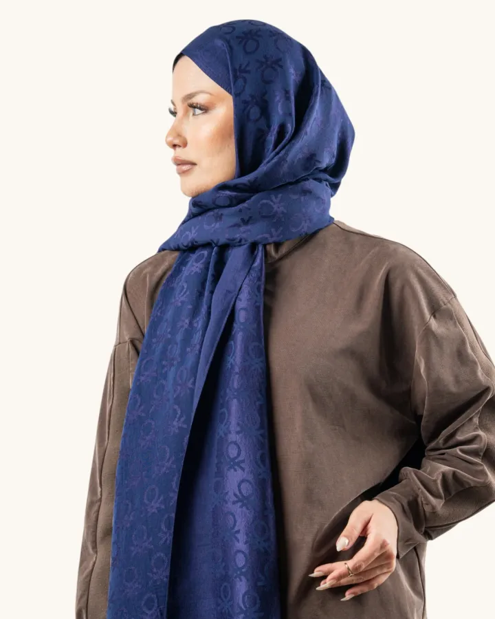Benetton Siena Lüx Şal Lacivert