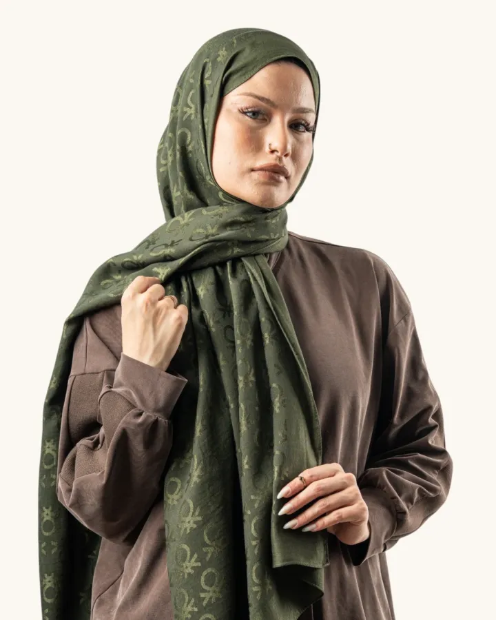 Benetton Lyocell Şal Roma Haki