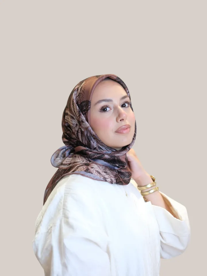 Shawl Secret Loi Silk Eşarp Kahve Bej