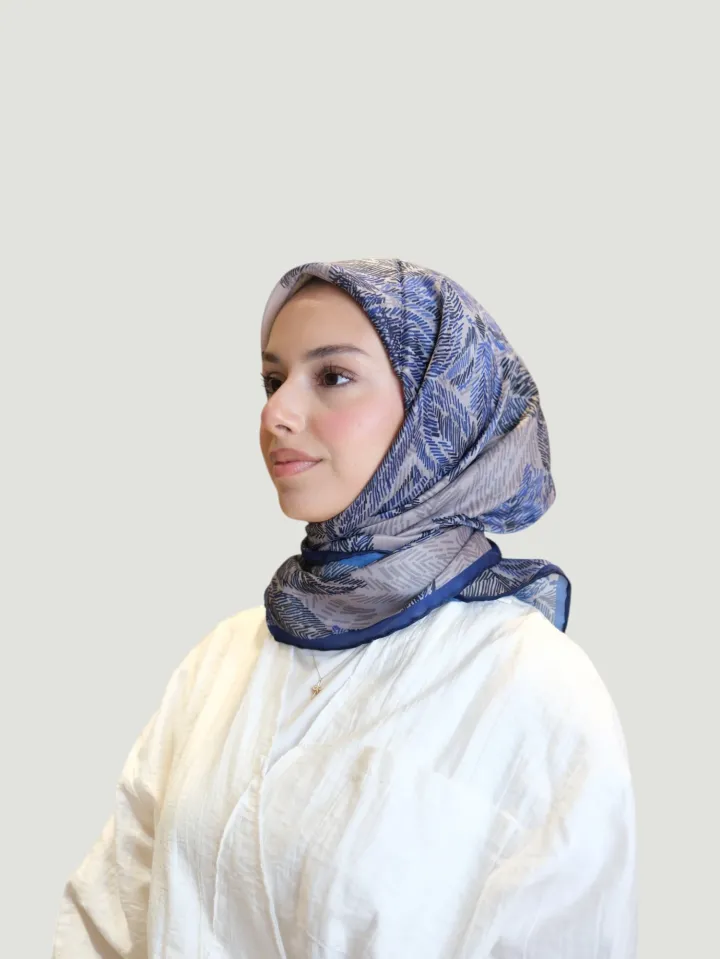 Shawl Secret Loi Silk Eşarp Mavi Bej