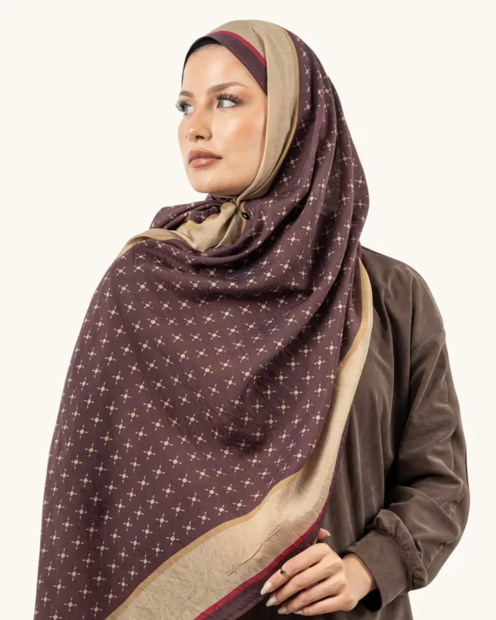 Benetton Fiore Şal Bordo Krem