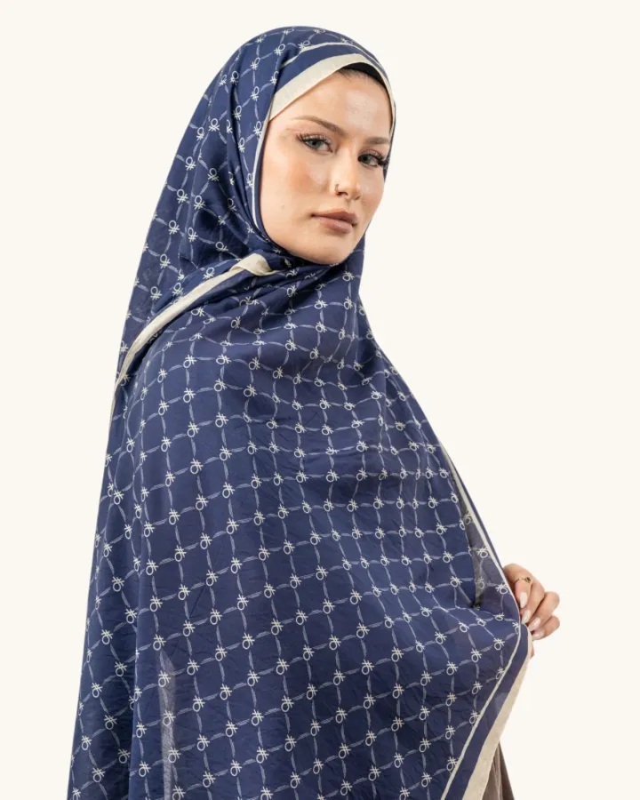 Benetton Fiore Şal Krem Lacivert