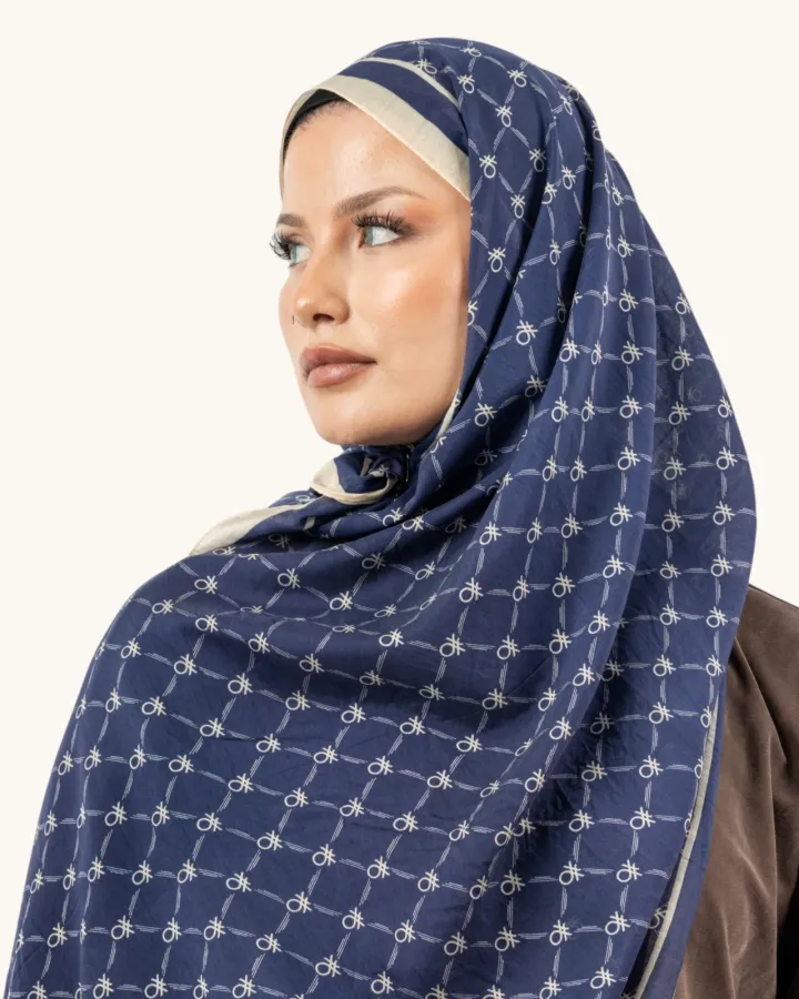 Benetton Fiore Şal Krem Lacivert