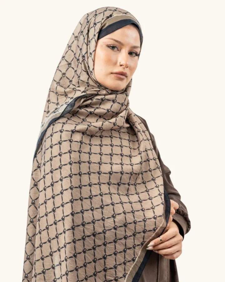 Benetton Fiore Şal Koyu Bej
