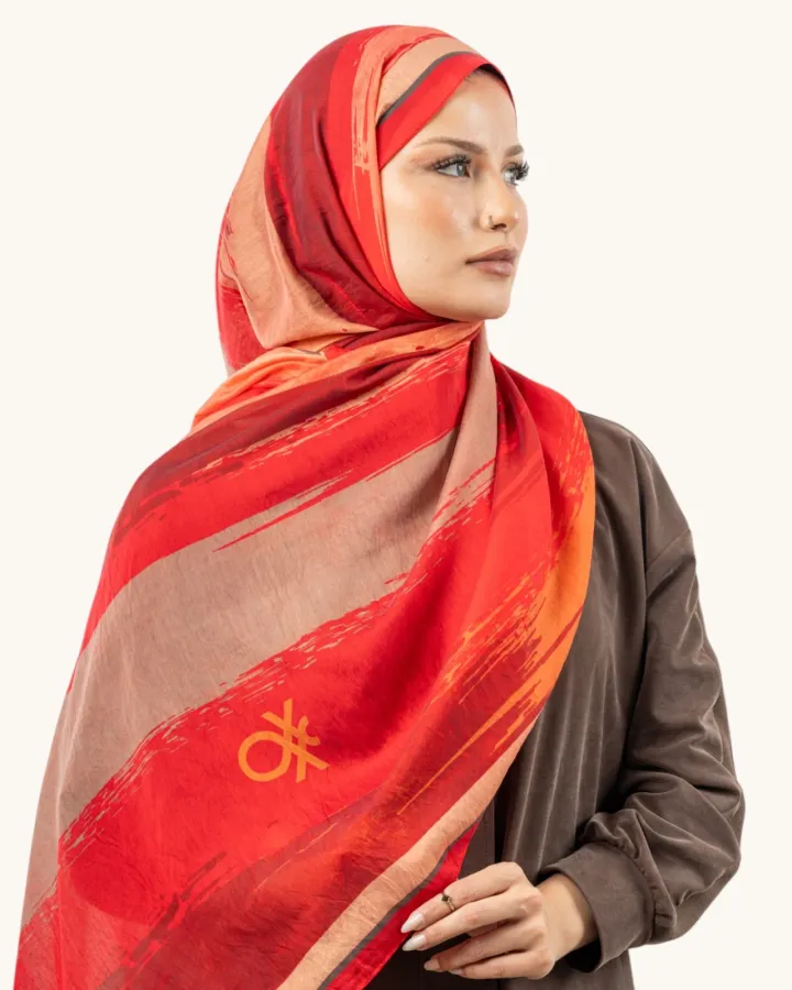 Benetton Fiore Şal Kırmızı