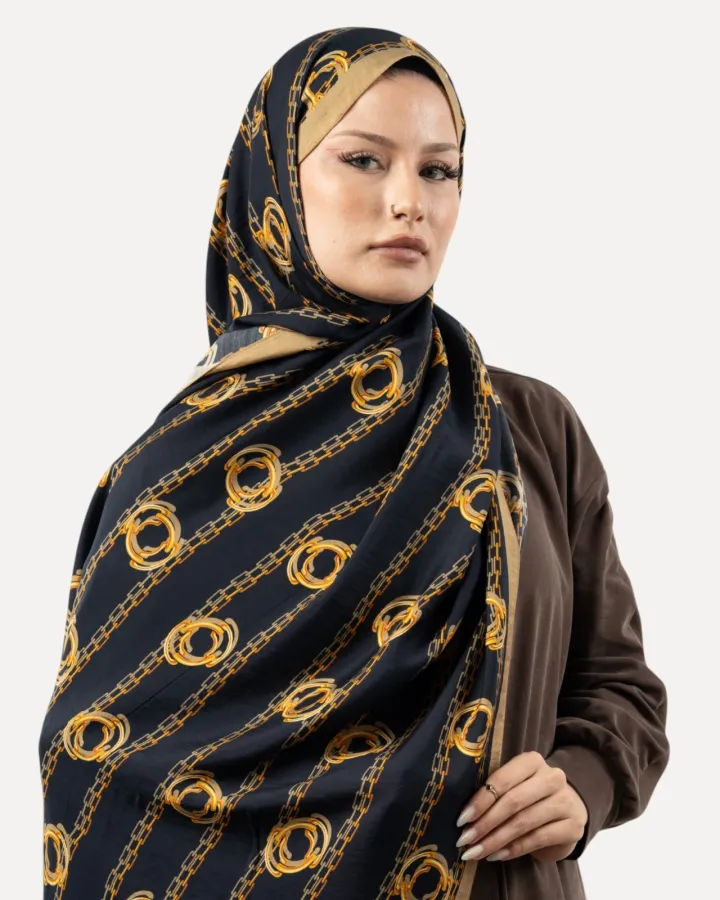 Sisley Verona Şal Lacivert Gold