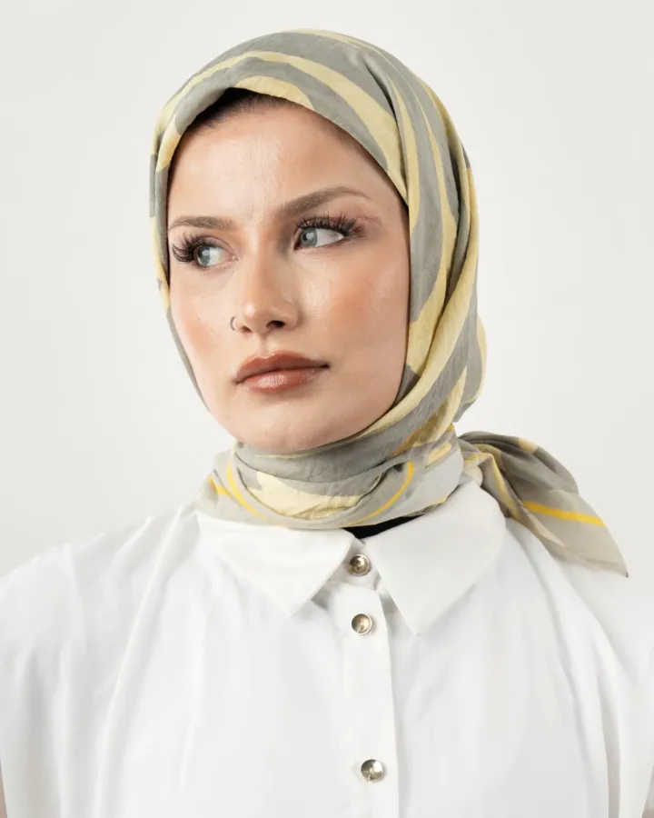 Benetton Siena Eşarp Sarı-Gri