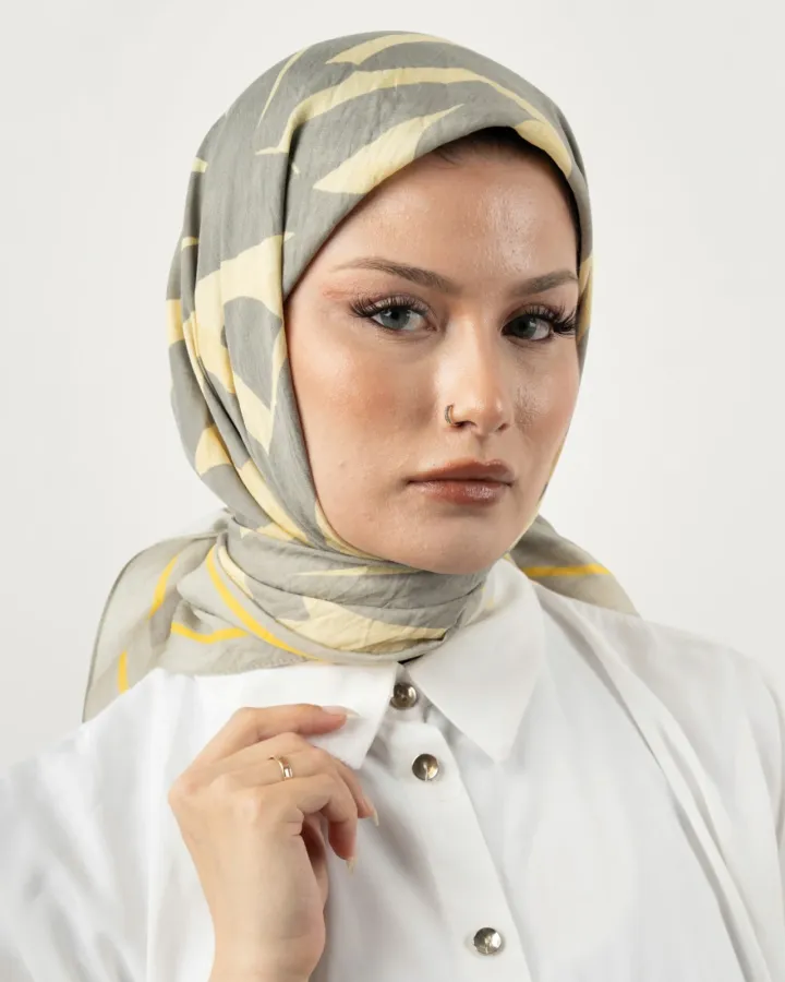 Benetton Siena Eşarp Sarı-Gri