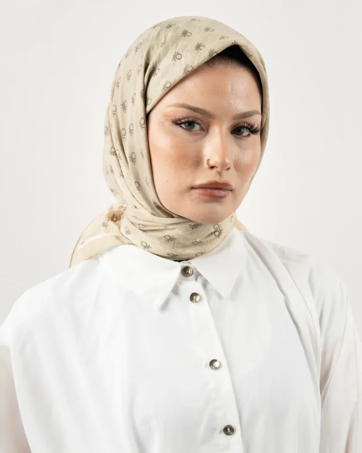 Benetton Siena Eşarp Krem-05