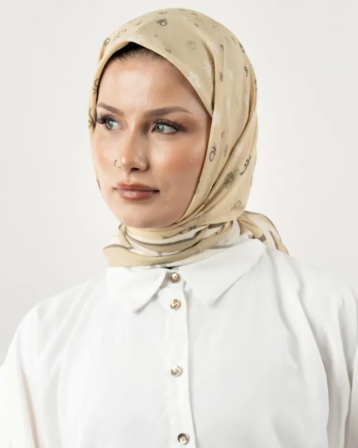 Benetton Siena Eşarp Krem-08