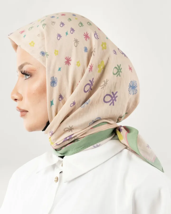 Benetton Siena Eşarp Zeytin-Pudra