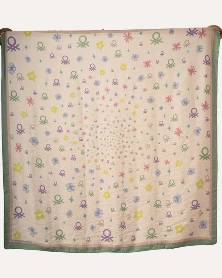 Benetton Siena Eşarp Zeytin-Pudra