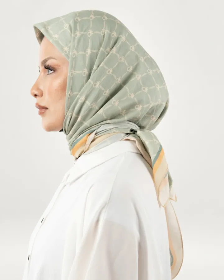 Benetton Siena Eşarp Pudra-Yeşil