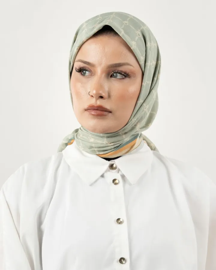 Benetton Siena Eşarp Pudra-Yeşil