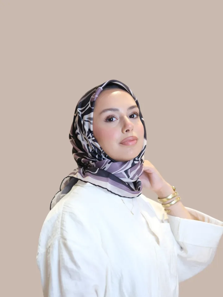 Shawl Secret Loi Silk Eşarp Lila Bej