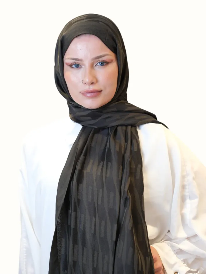 Fresh Scarfs Pamuk Floş Jakarlı Şal Antrasit