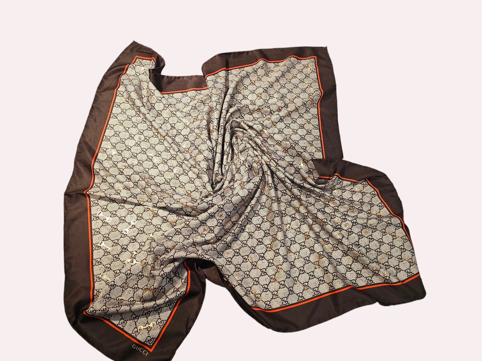 İthal Twill İpek Eşarp kahve vizon - Görsel 2
